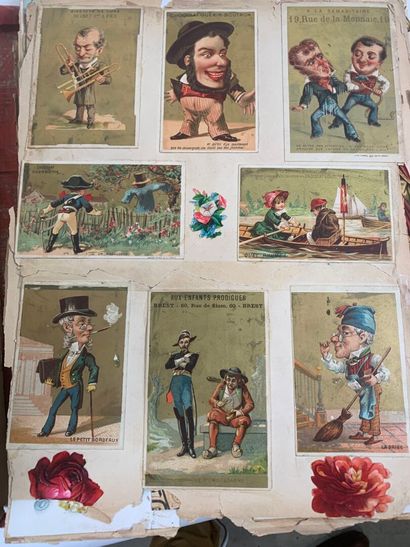 Album chromo petit in-folio très usagé avec...
