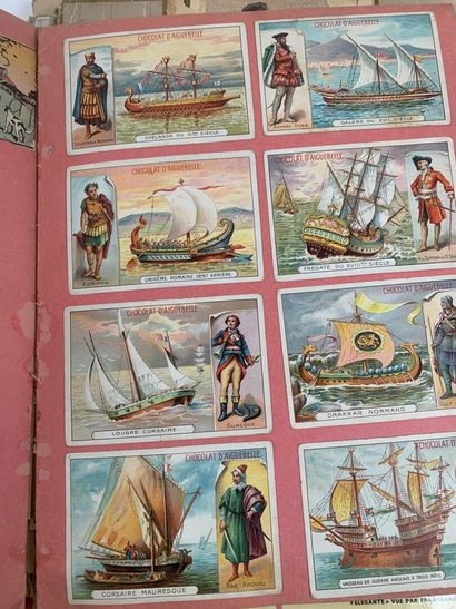 Album chromo petit in-folio très usagé avec...
