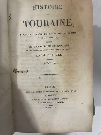 CHALMEL
Histoire de Touraine. Paris et Tours,...