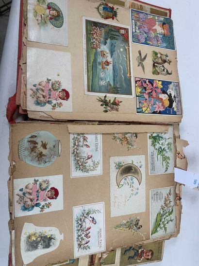 Album chromo petit in-folio très usagé avec...