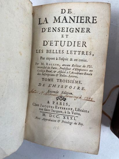 ROLLIN
De la manière d'enseigner et d'étudier...