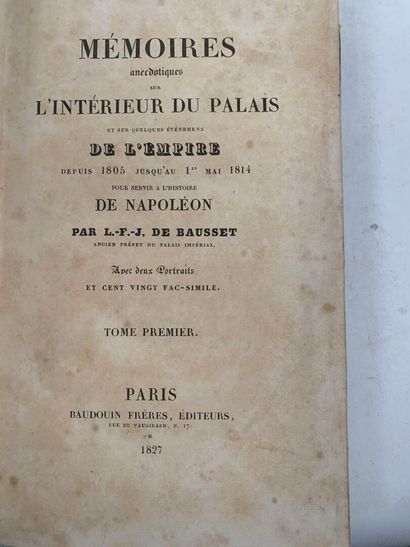 DE BAUSSET
Mémoires anecdotiques de l'intérieur...