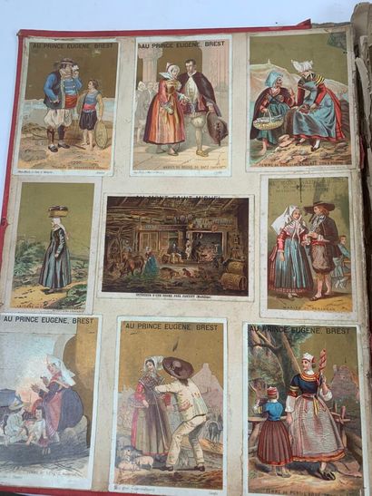 Album chromo petit in-folio très usagé avec...