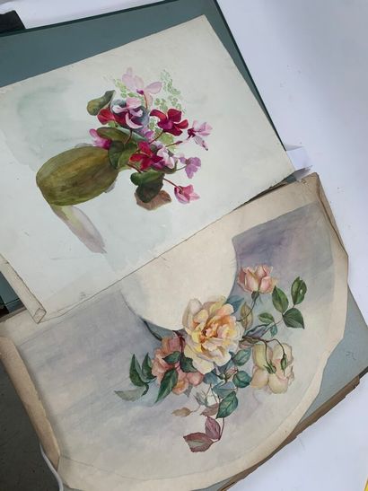 Album grand in-folio en demi-toile intitulé...