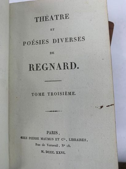 REGNARD
Théâtre et poésies diverses. Paris,...