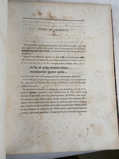 [SANSKRIT TEXT IN DEVANAGARI - FRENCH]
CALIDASA
Sacountala's...