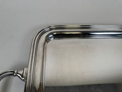 Large silver-plated tray with two handles...