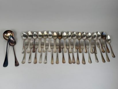 Part of a silver-plated menagère, uniplat...