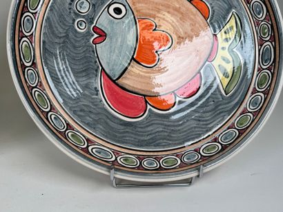 Flavio TOSTO, 20th century.
Two polychrome...