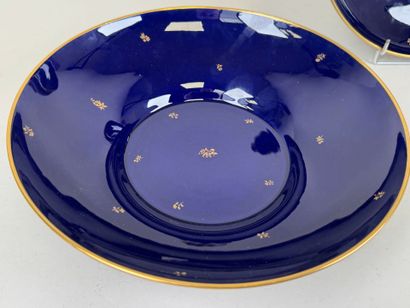 SEVRES.
Pair of porcelain bowls on a blue...