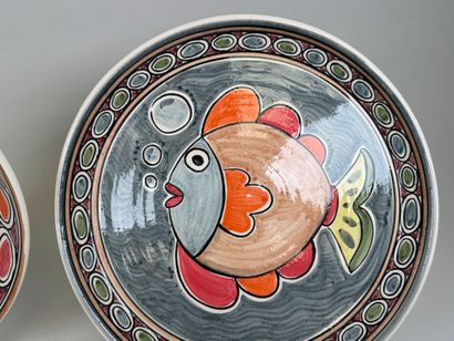 Flavio TOSTO, 20th century.
Two polychrome...