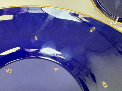 SEVRES.
Pair of porcelain bowls on a blue...