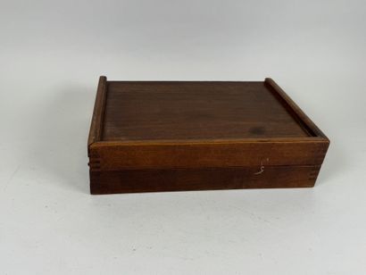 Wooden backgammon game, felt interior with...