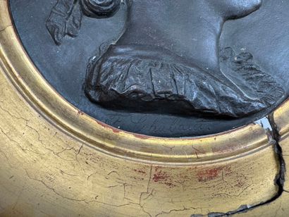 F. CHABAUD, 19th century.
Bust of a woman.
Circular...