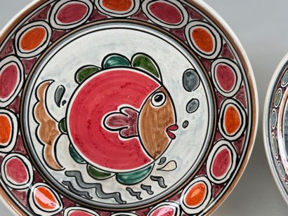 Flavio TOSTO, 20th century.
Two polychrome...