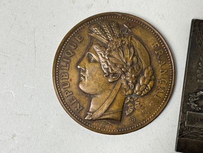 Lot of six bronze and silver medals including...