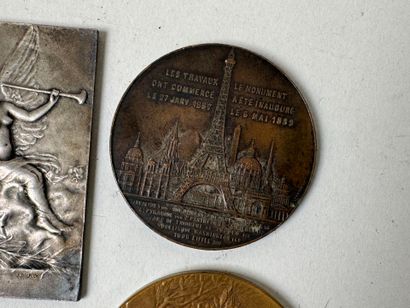 Lot of six bronze and silver medals including...