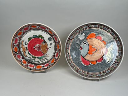 Flavio TOSTO, 20th century.
Two polychrome...