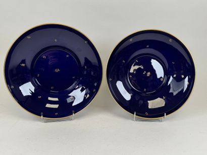 SEVRES.
Pair of porcelain bowls on a blue...
