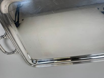 Large silver-plated tray with two handles...