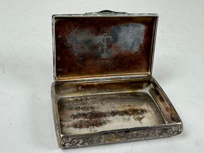 Domed case in silver-plated metal decorated...
