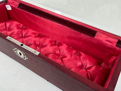 Rectangular glove box in burgundy leather-wrapped...