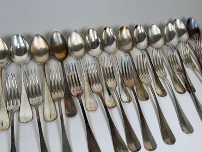 Part of a silver-plated menagère, uniplat...