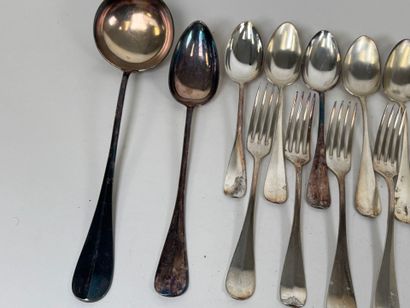 Part of a silver-plated menagère, uniplat...
