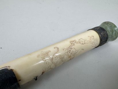 CHINA, 20th century.
Opium pipe in chased...