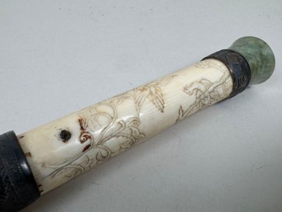 CHINA, 20th century.
Opium pipe in chased...