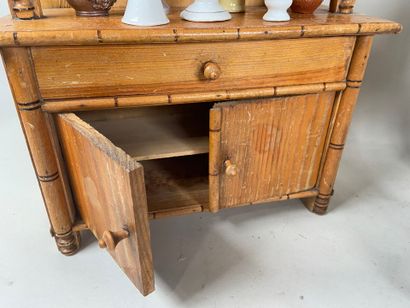 Two-body sideboard in bamboo-turned wood,...