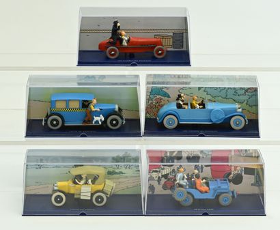 Tintin collection in cars, 5 models, mint...