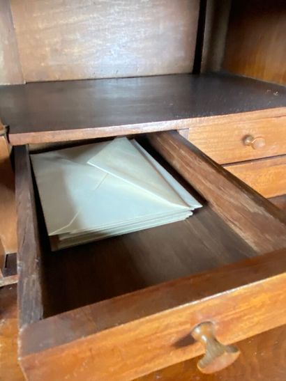 Empire style natural wood writing desk with...