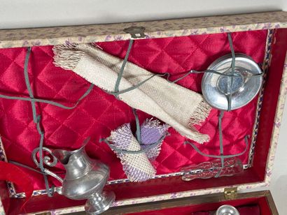 Pewter tea service, presented in its original...