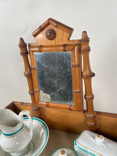Toilet table with marble top in bamboo-turned...
