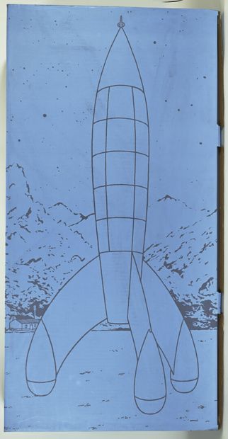 Moulinsart, large moon rocket in resin and...