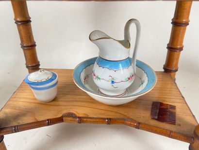 Toilet table with marble top in bamboo-turned...