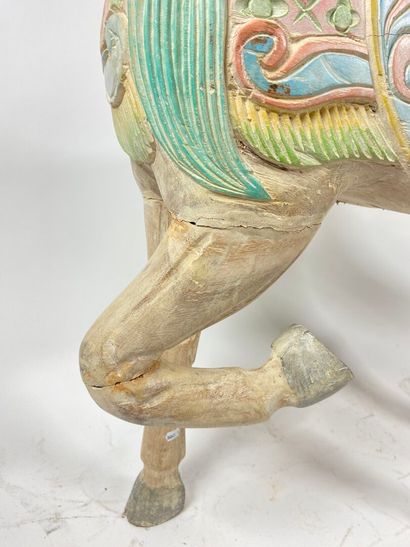 Modern merry-go-round horse in polychrome...