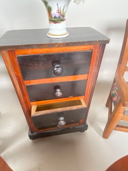 Miscellaneous furniture: three-drawer chest,...