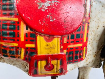 Articulated polychrome sheet metal horse...