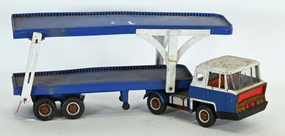 Joustra, blue and white Bernard car transporter...
