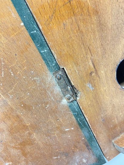 Small reproduction of a school desk in varnished...