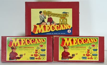 MECCANO, 3 red boxes, good condition, uncontrolled...
