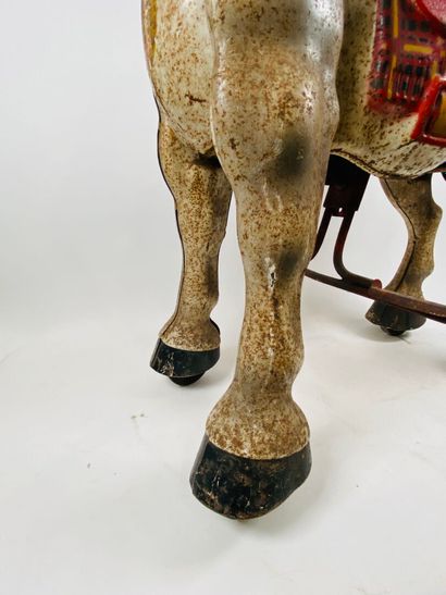 Articulated polychrome sheet metal horse...