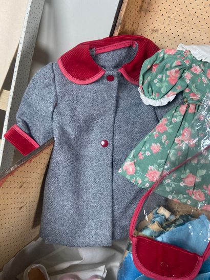 Antique travel trunk containing recent knitted...