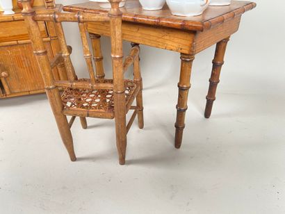 Two-body sideboard in bamboo-turned wood,...