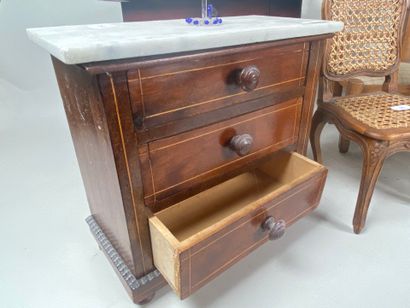 Miscellaneous furniture: three-drawer chest,...