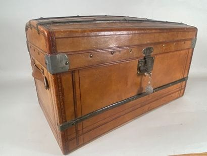 Fashion doll travel trunk with domed lid,...