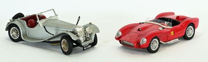 BURAGO, 2 cars in 1/18th scale, to be dusted,...