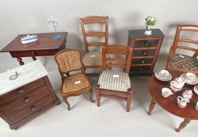Miscellaneous furniture: three-drawer chest,...